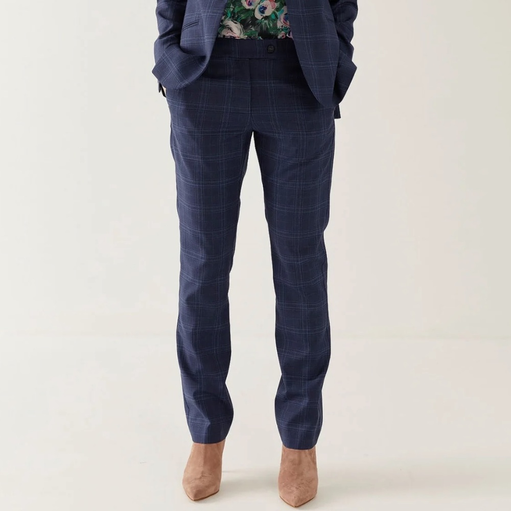 Luisa Spagnoli Blue Plaid Trouser NWOT